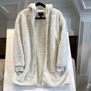 American Eagle Women’s Open Front Teddy Cream Jacket Sz M